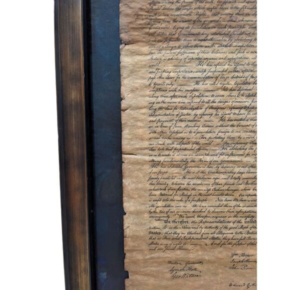In Congress July 4 1776 US Declaration of Independence Printed Frame 18x19 - Picture 8 of 13